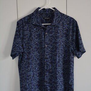 Karl Lagerfeld M Medium short sleeve button down blue print